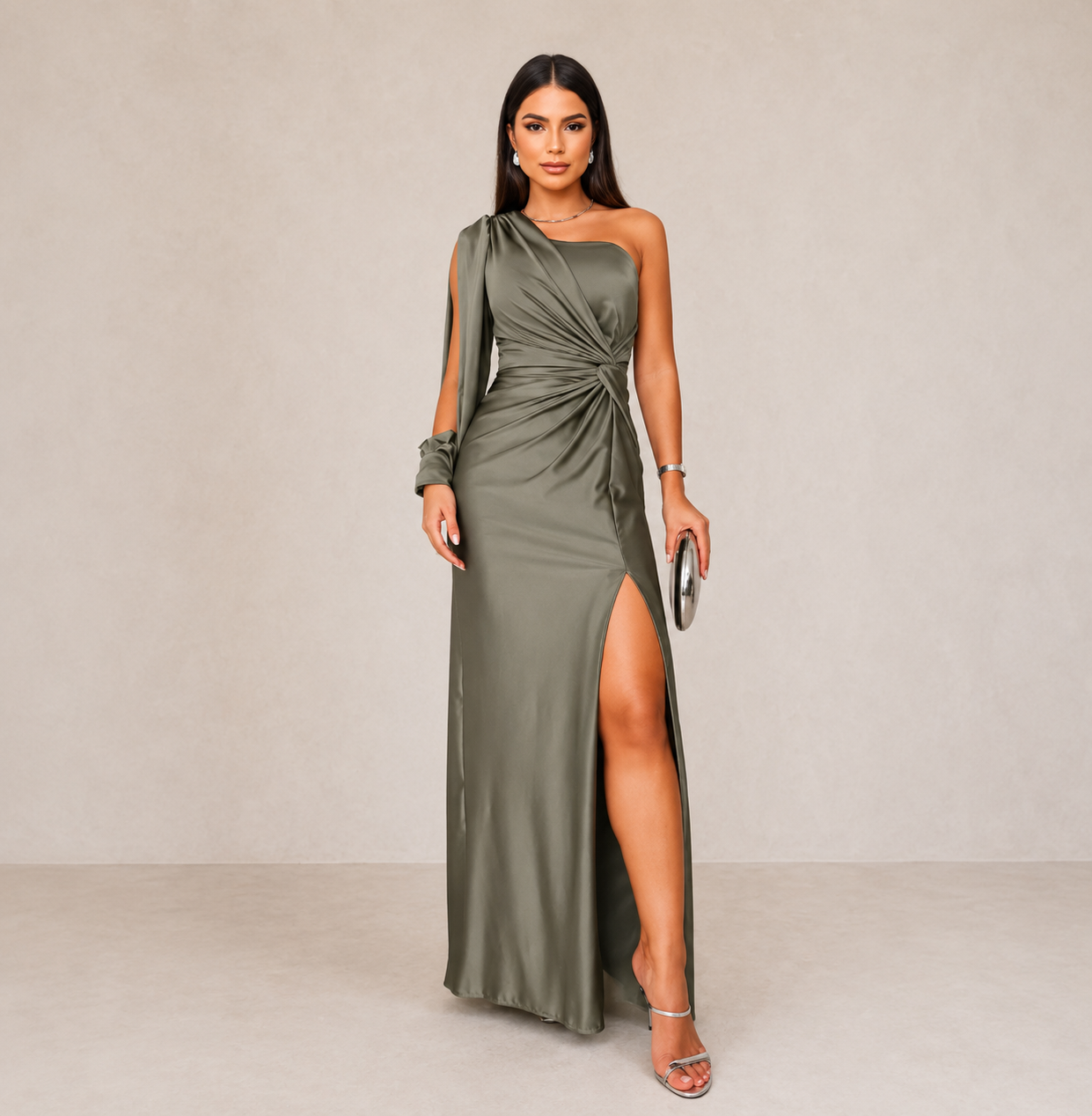 apolonia maxi dress To fit waist (Inches):42-46 Ladivine CD720 Long Satin The Alpinia Long Dress elegant mini