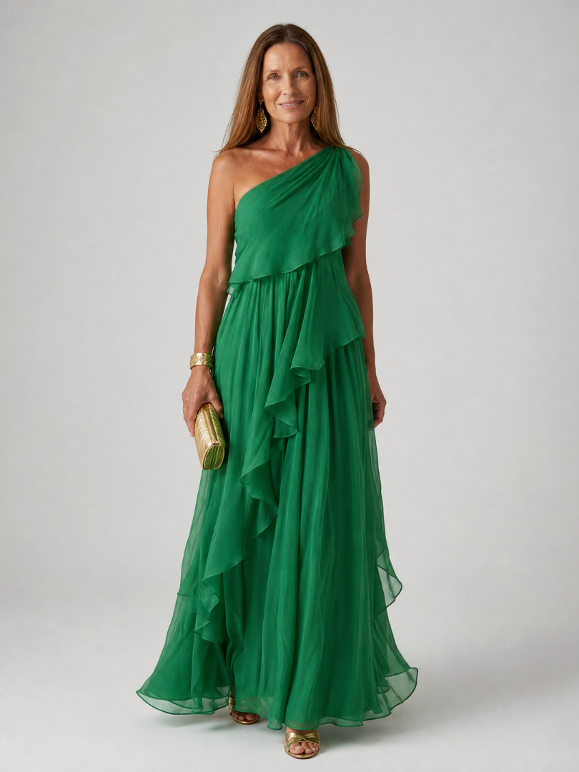 Florence One-Shoulder Ruffle Dress