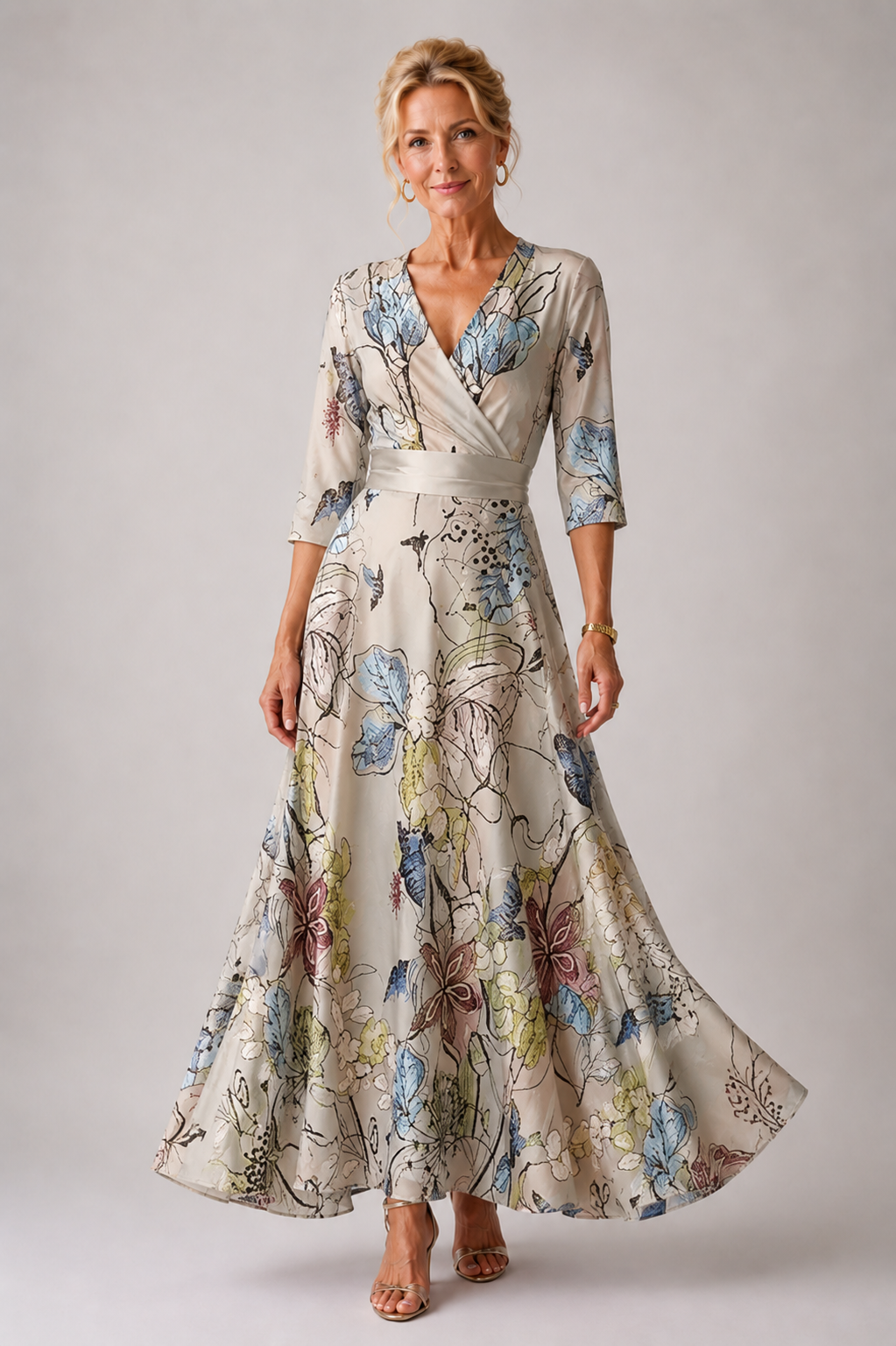 Genevieve Belted Floral Dress