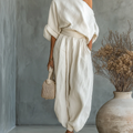 MAŁGORZATA | Komplet off-shoulder ze spodniami